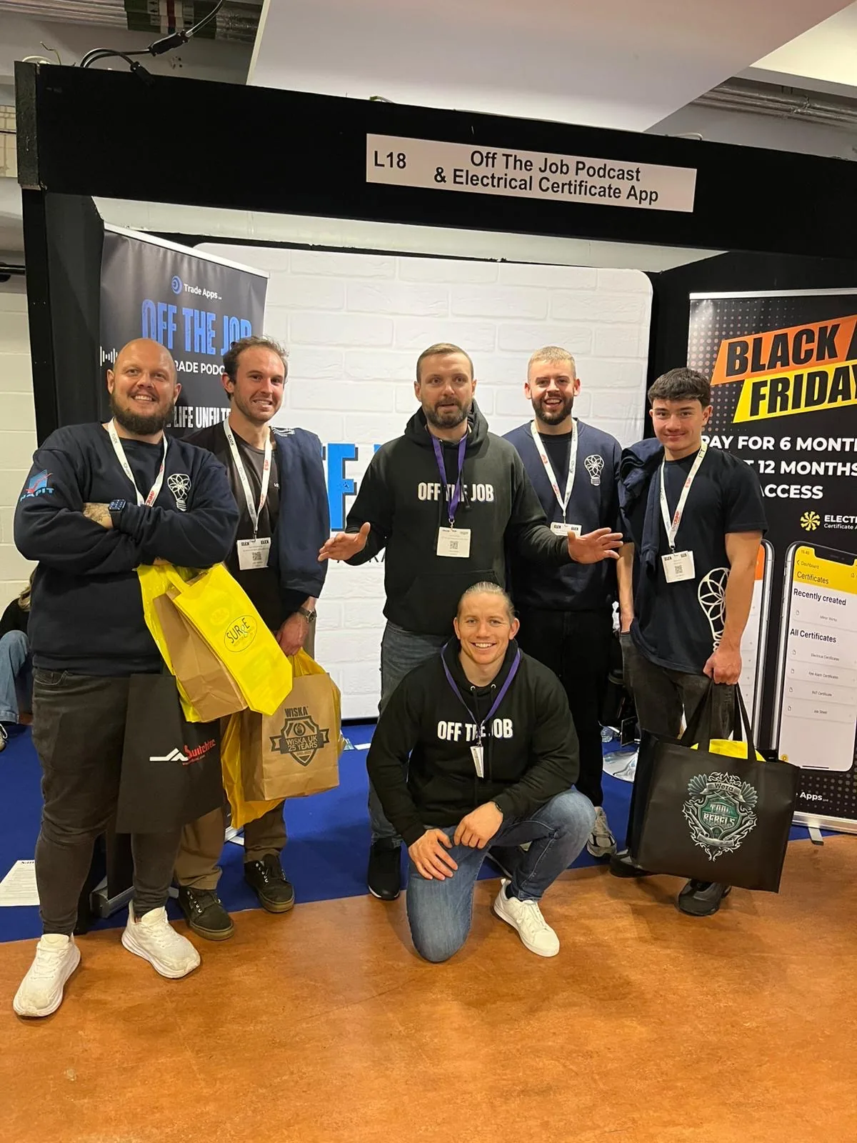 The AS Electrical And Renewables team at an industry trade show